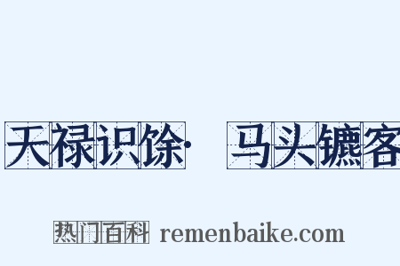 天禄识馀·马头镳客是什么意思的图片